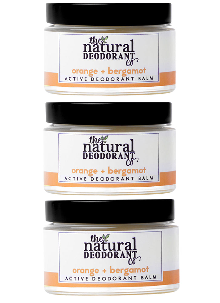 Natural Deodorant Co Active Deodorant Balm Orange Bergamot x 3