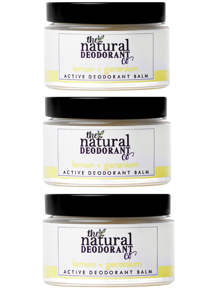 Natural Deodorant Co Active Lemon Geranium x 3