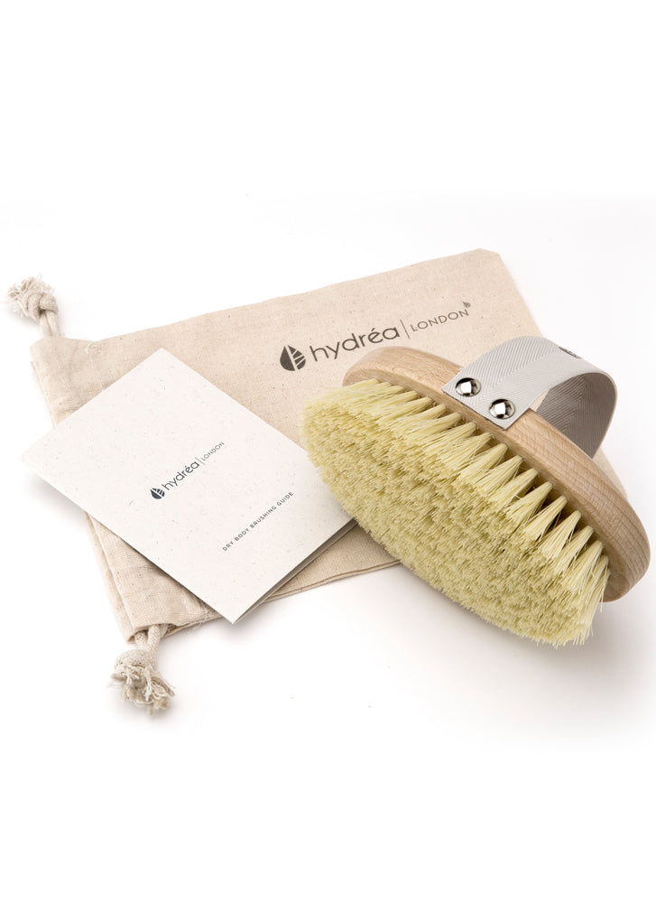 Hydrea London Professional Spa Dry Body Brush Cactus Bristle with Travel Bag